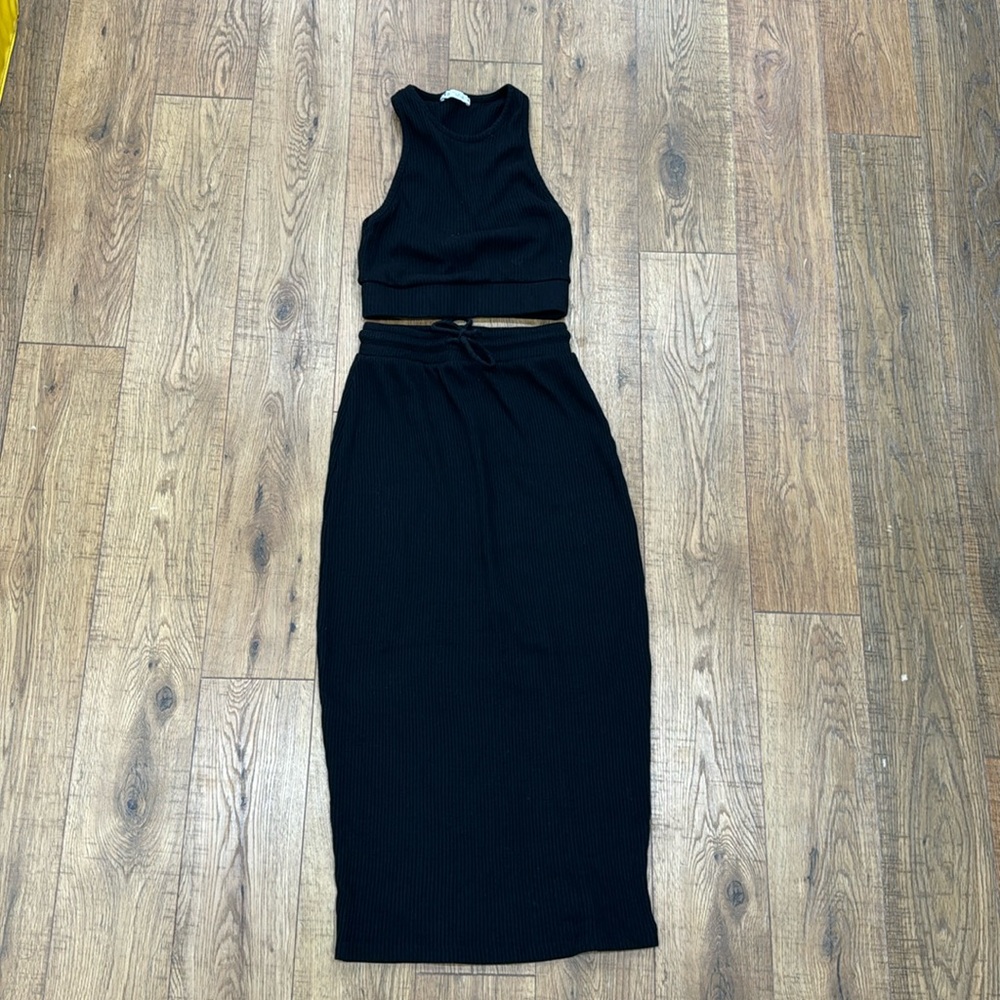 Zara 2 piece crop top + skirt